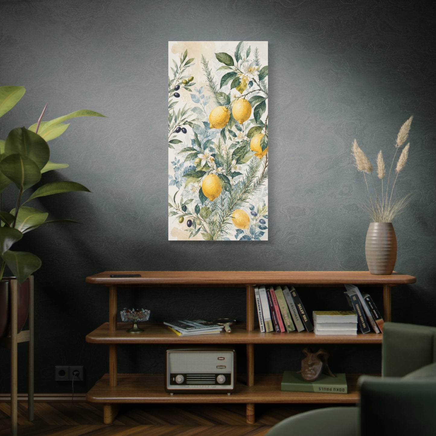 Lemon Branch Matte Canvas Wall Art - Stretched 1.25"