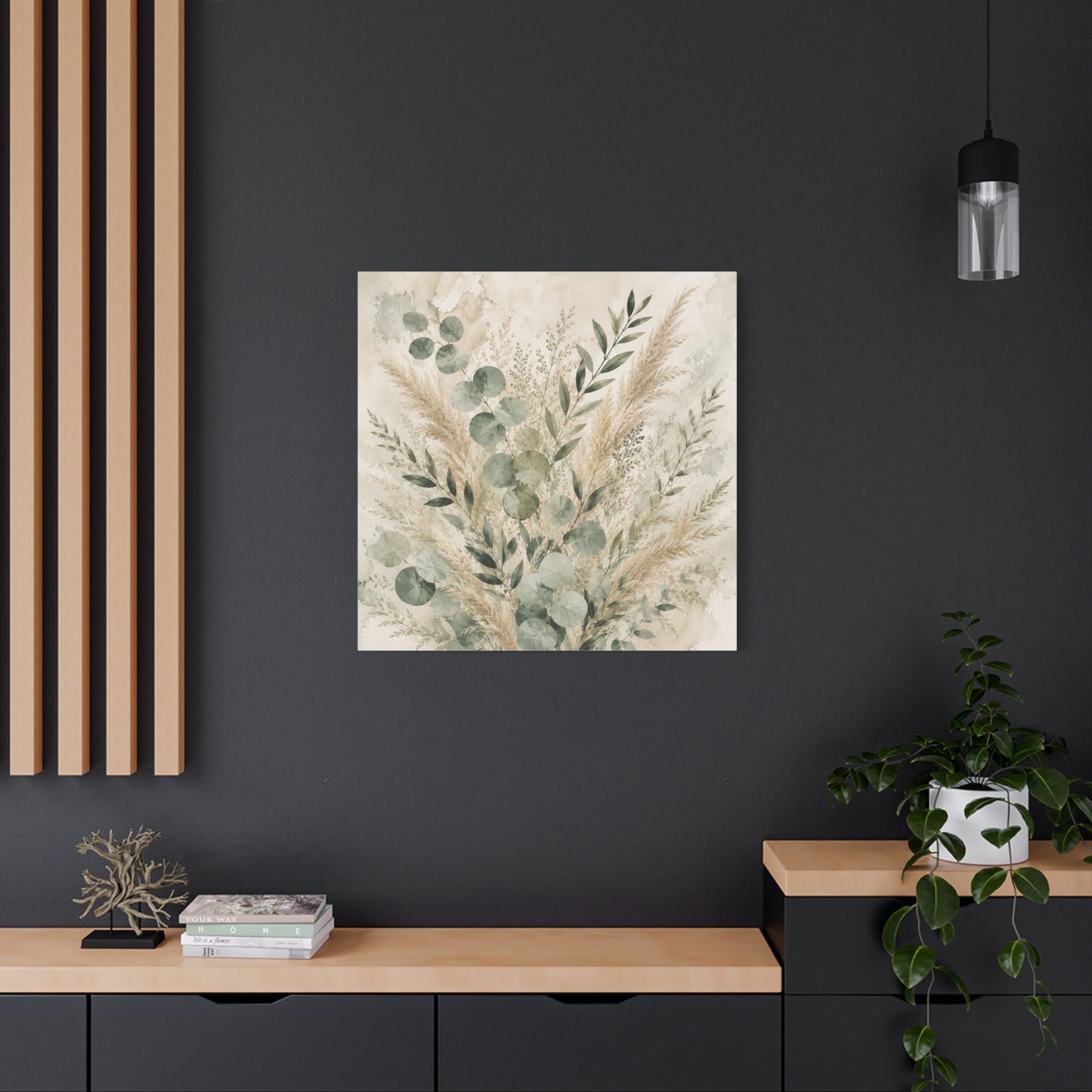 Botanical Eucalyptus Canvas Wall Art – Matte Stretched 1.25"