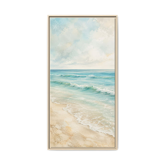 Coastal Shoreline Framed Canvas Print