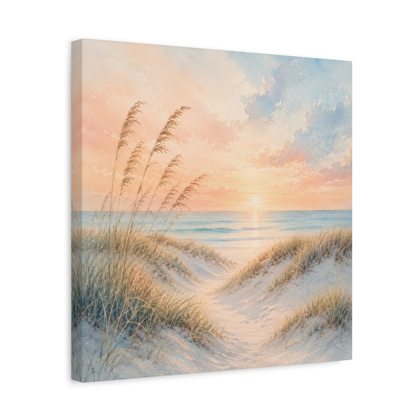 Coastal Sunrise Unframed Canvas Print - Matte Stretched Beach Dune Wall Art
