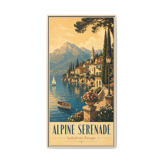 Alpine Serenade Framed Canvas Print — Lakefront Escape Wall Art