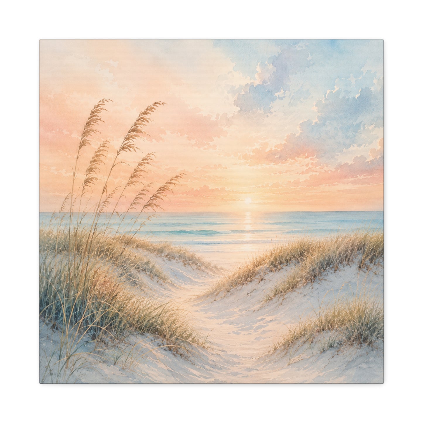 Coastal Sunrise Unframed Canvas Print - Matte Stretched Beach Dune Wall Art