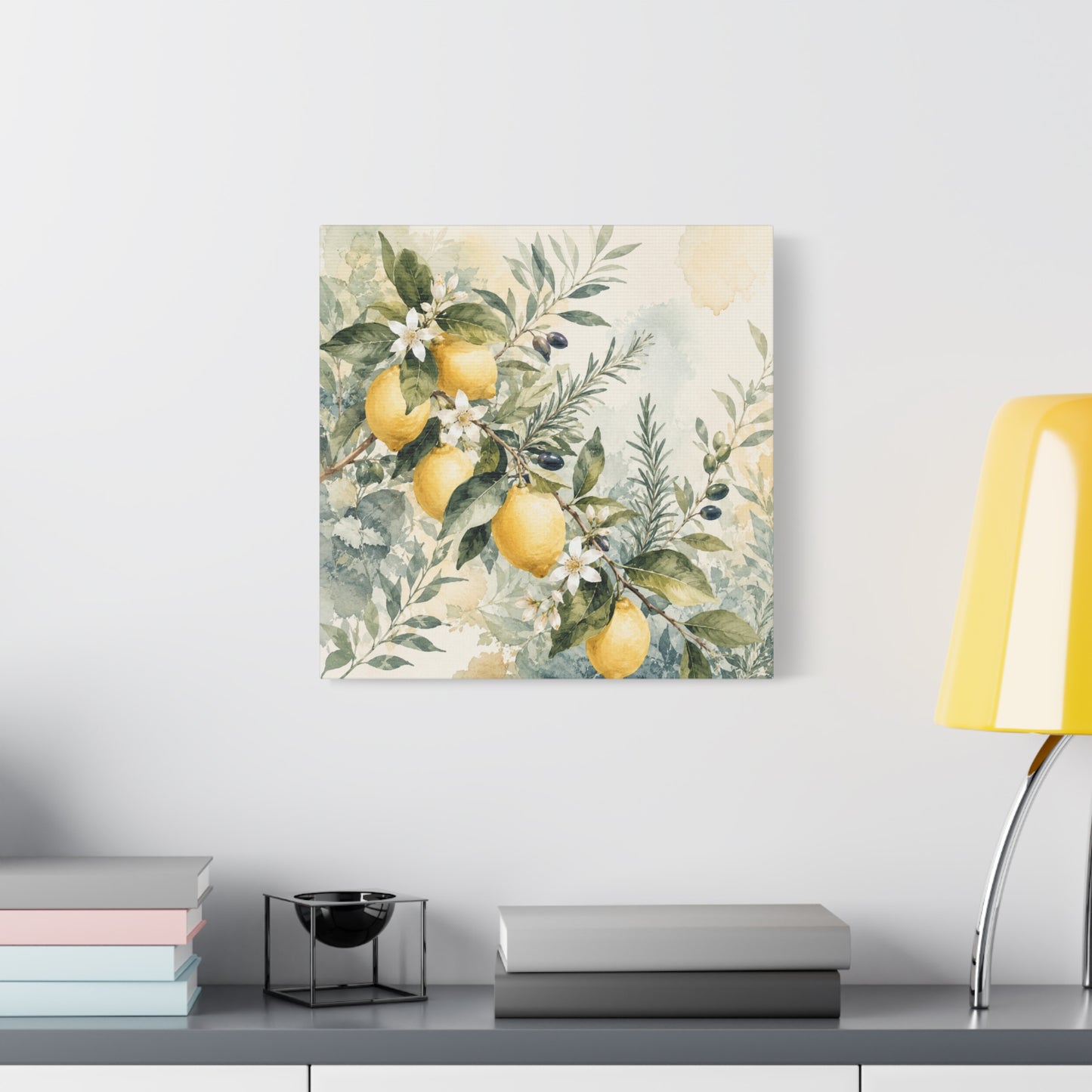Lemon Branch Matte Canvas Wall Art - Stretched 1.25"