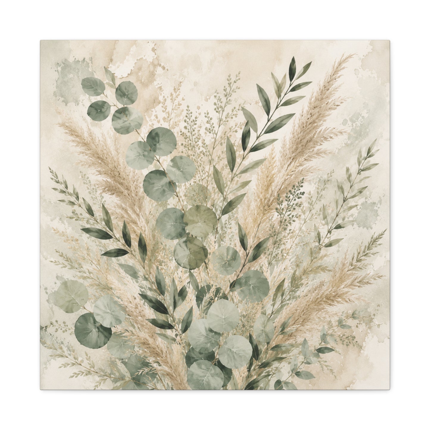 Botanical Eucalyptus Canvas Wall Art – Matte Stretched 1.25"