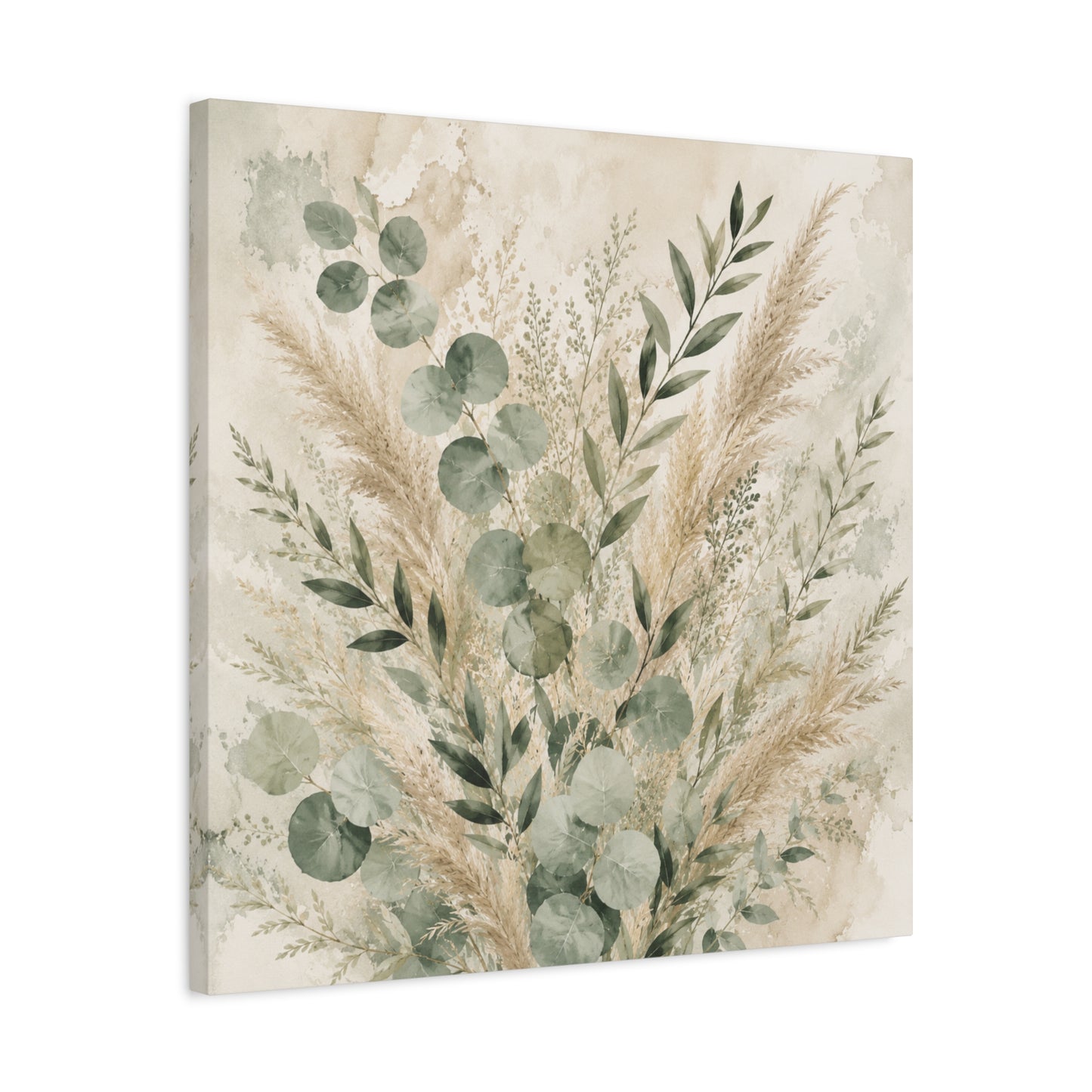 Botanical Eucalyptus Canvas Wall Art – Matte Stretched 1.25"