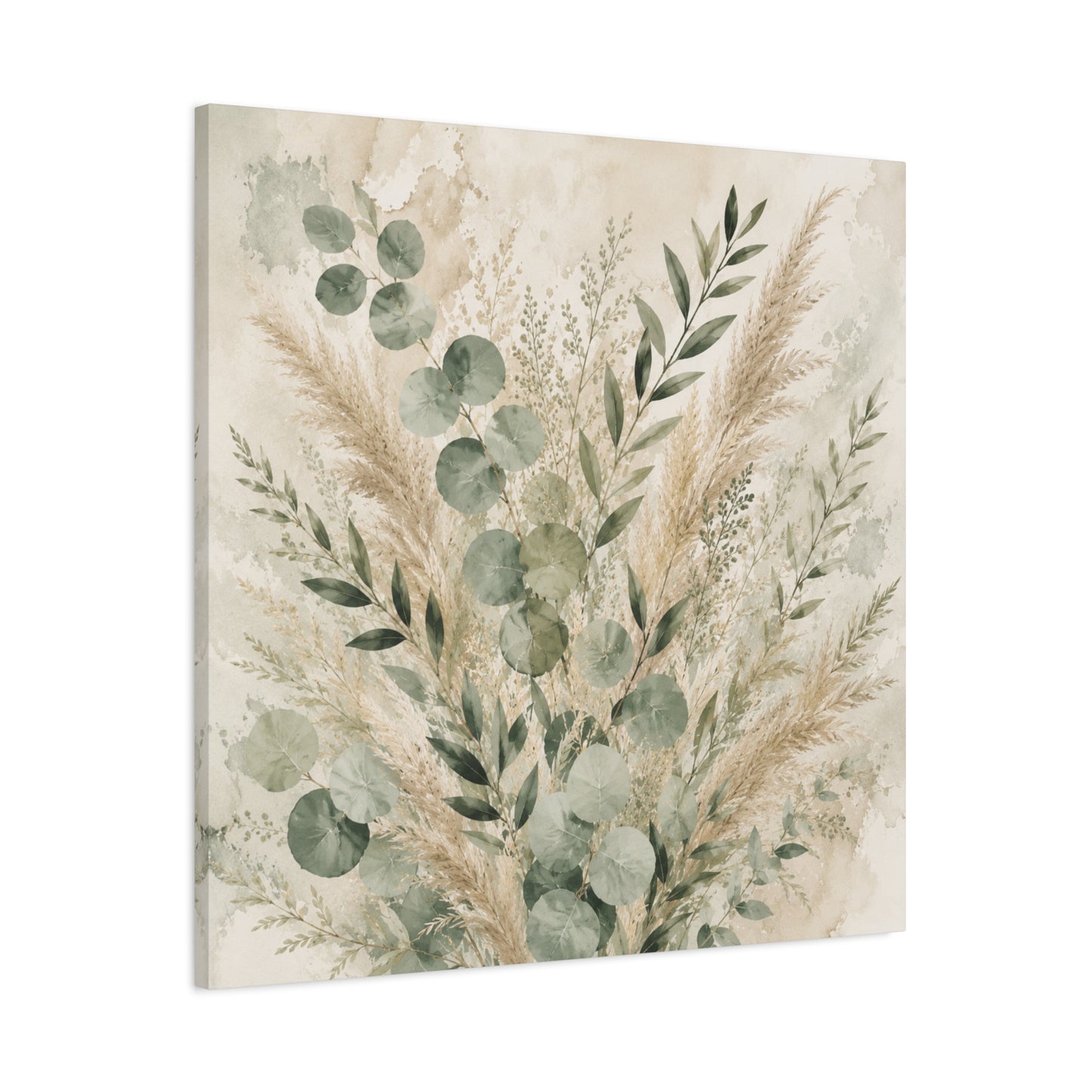 Botanical Eucalyptus Canvas Wall Art – Matte Stretched 1.25"