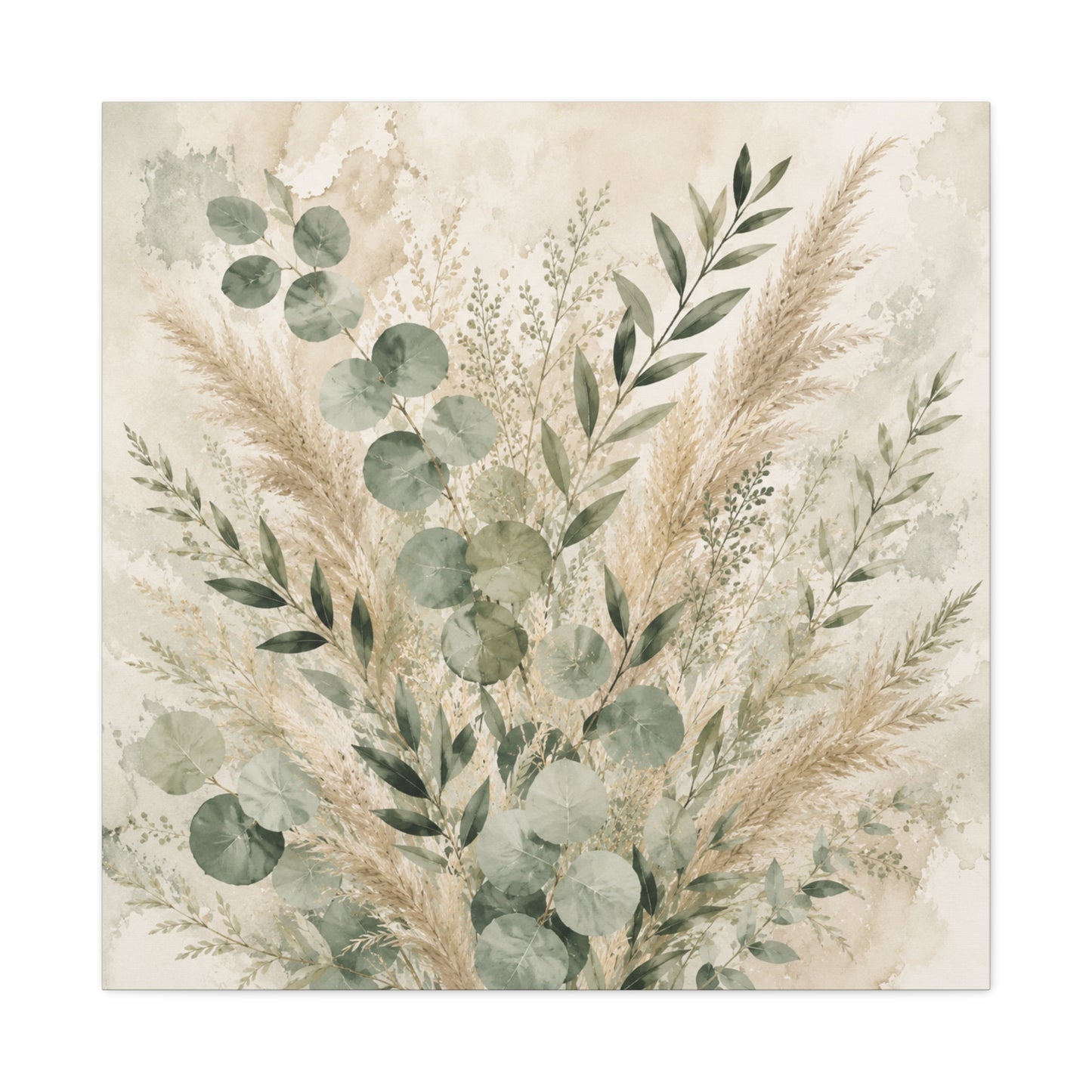 Botanical Eucalyptus Canvas Wall Art – Matte Stretched 1.25"