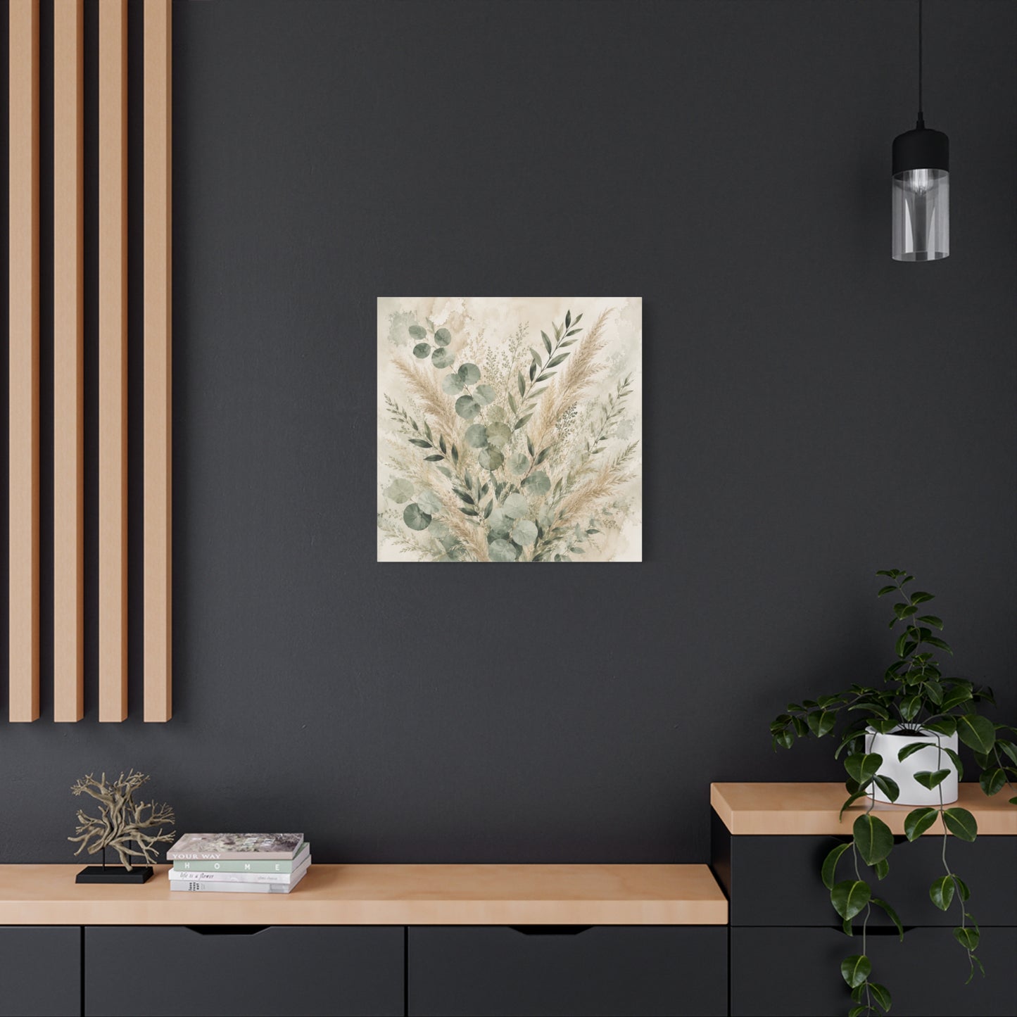 Botanical Eucalyptus Canvas Wall Art – Matte Stretched 1.25"