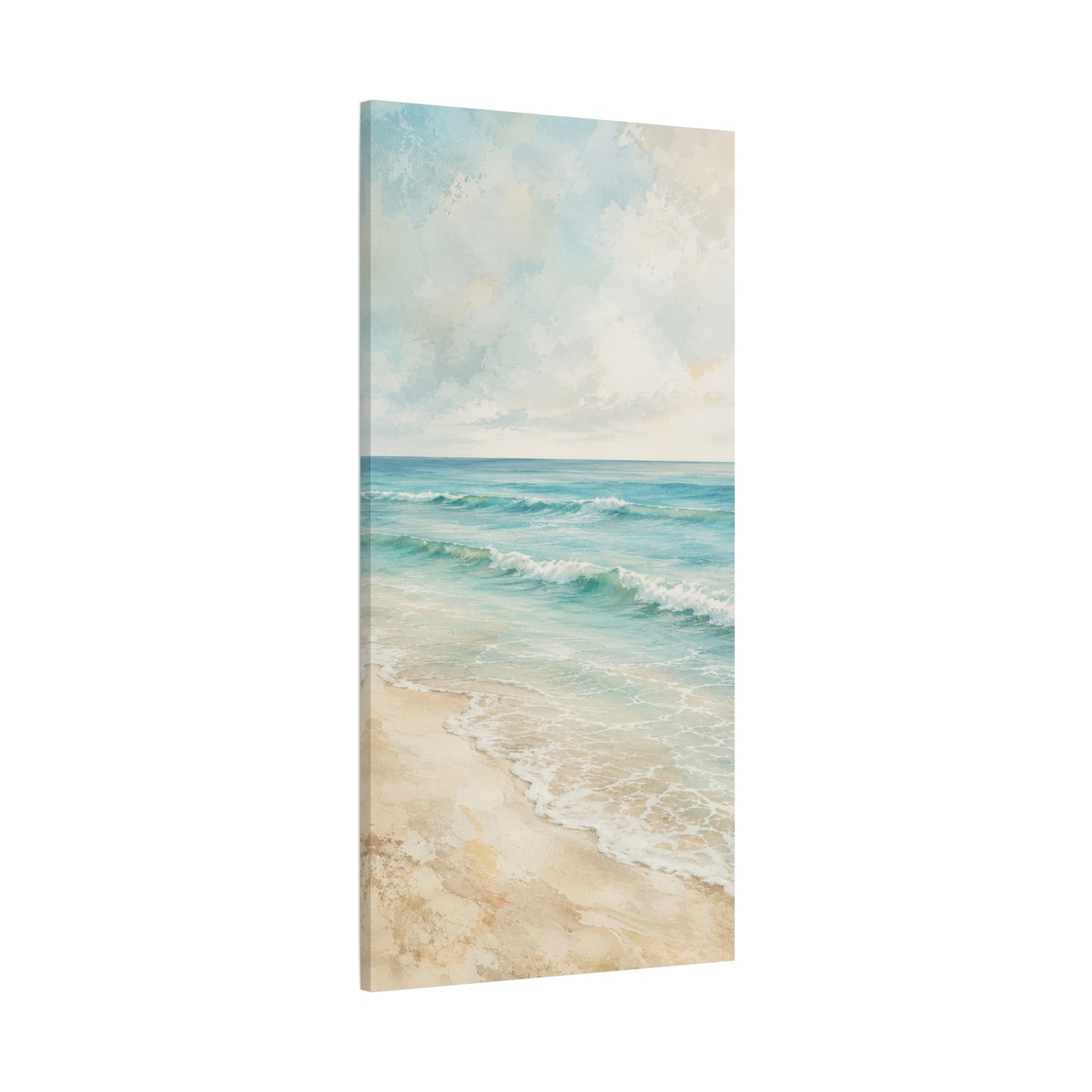 Beach Waves Unframed Canvas Wall Art – Calm Coastal Seascape Print