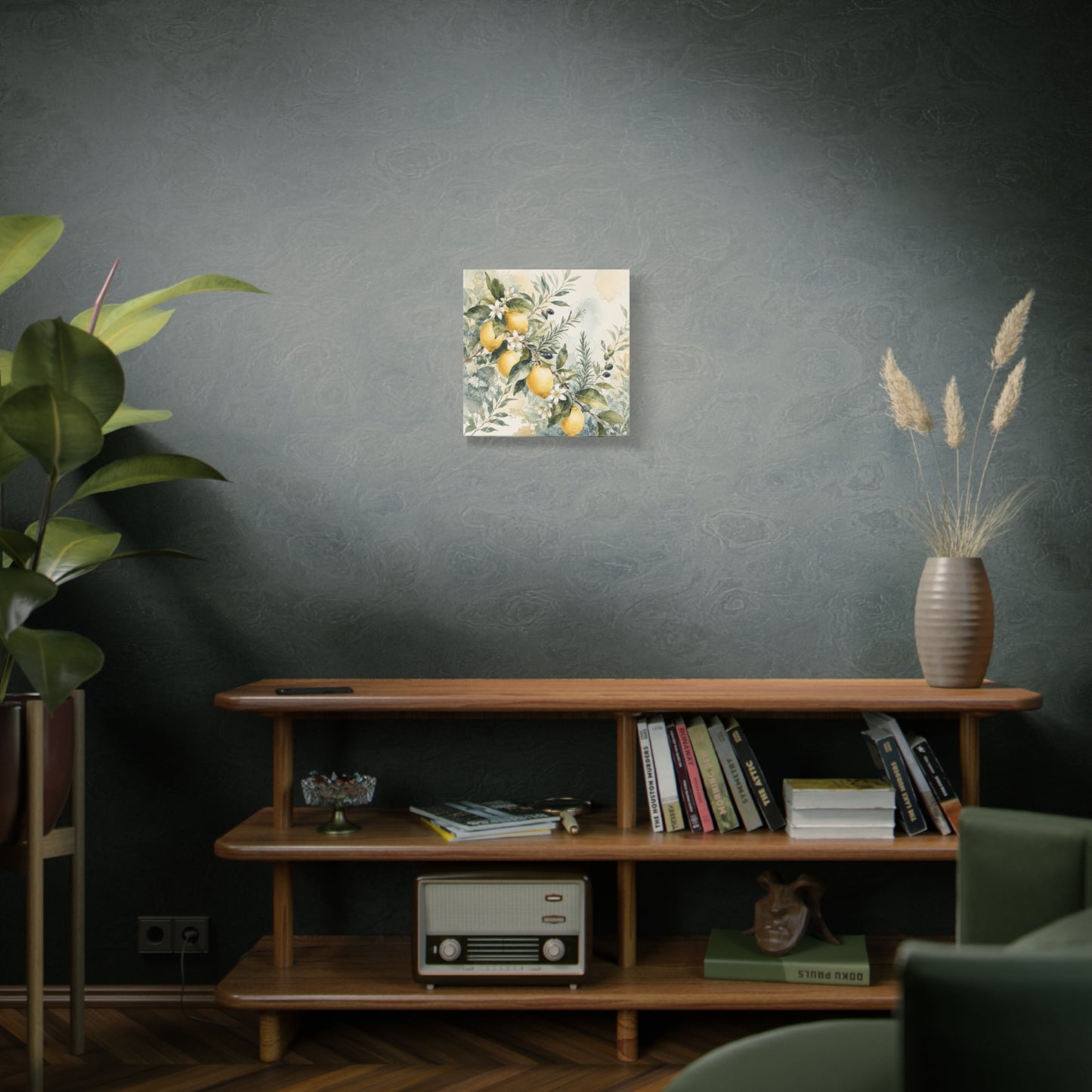 Lemon Branch Matte Canvas Wall Art - Stretched 1.25"