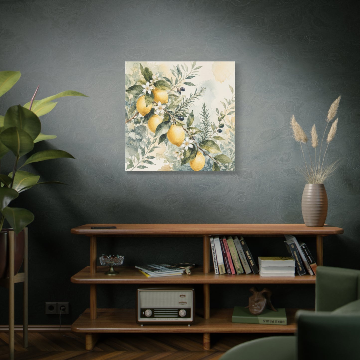 Lemon Branch Matte Canvas Wall Art - Stretched 1.25"