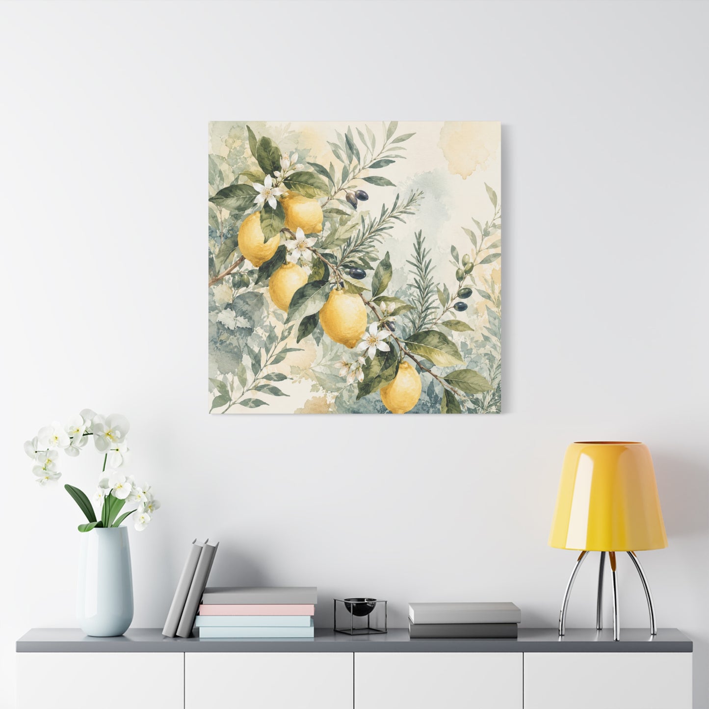 Lemon Branch Matte Canvas Wall Art - Stretched 1.25"