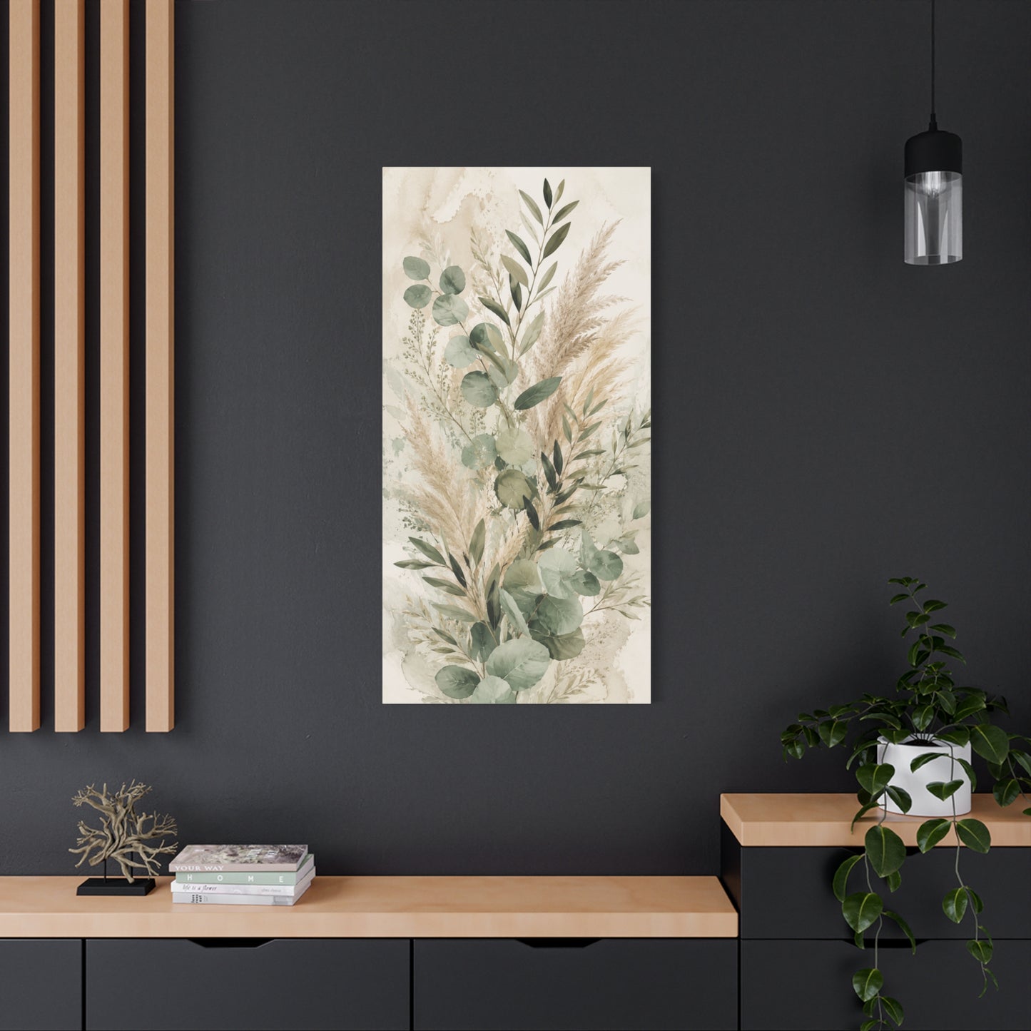 Botanical Eucalyptus Canvas Wall Art – Matte Stretched 1.25"