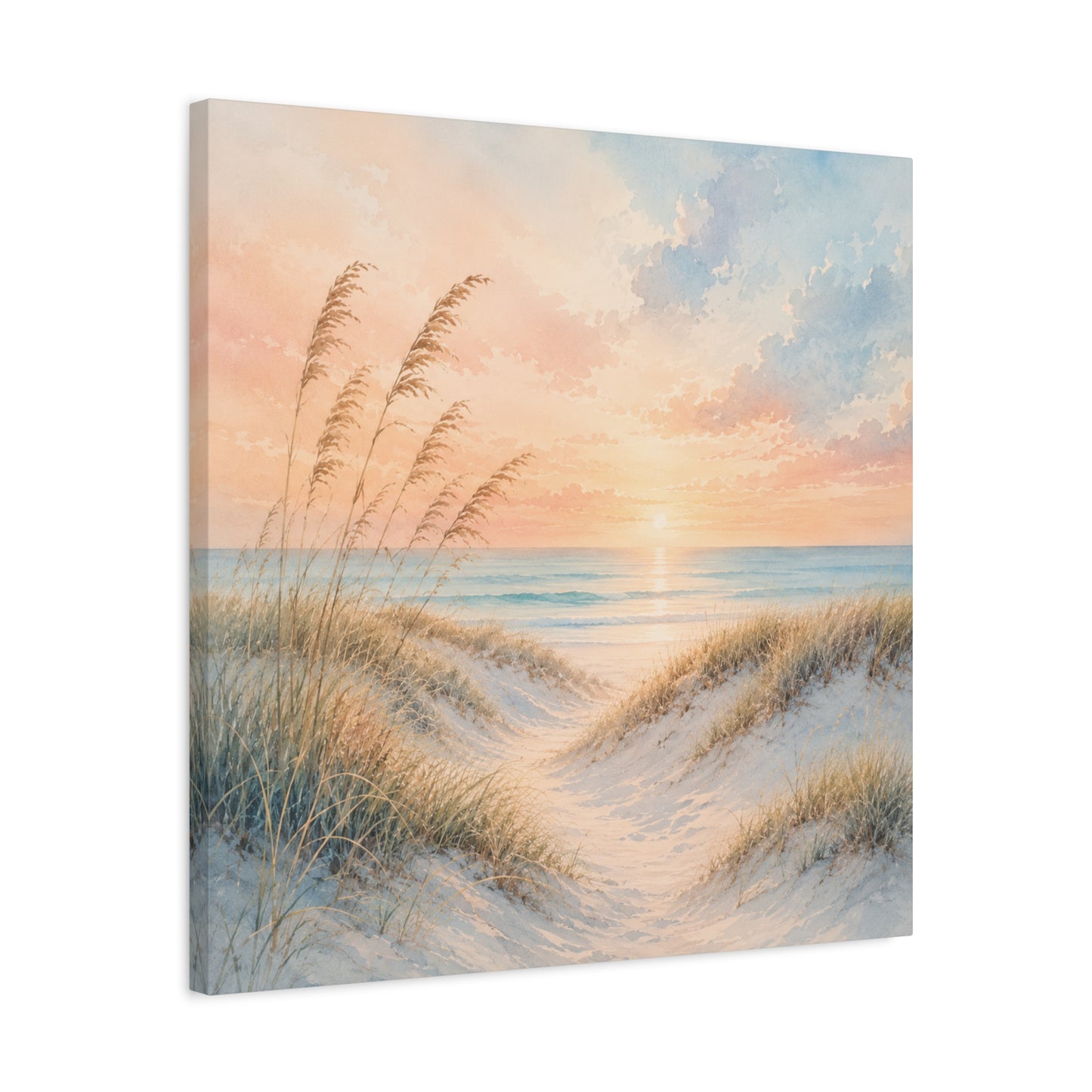 Coastal Sunrise Unframed Canvas Print - Matte Stretched Beach Dune Wall Art