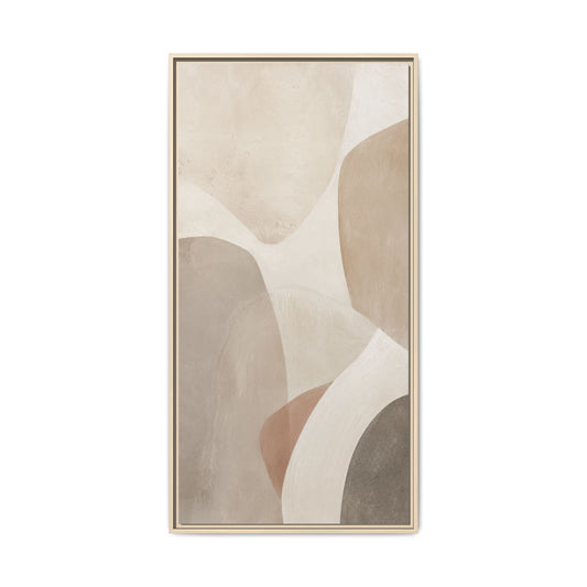 Neutral Abstract Matte Canvas Print — Framed Earth Tone Wall Art