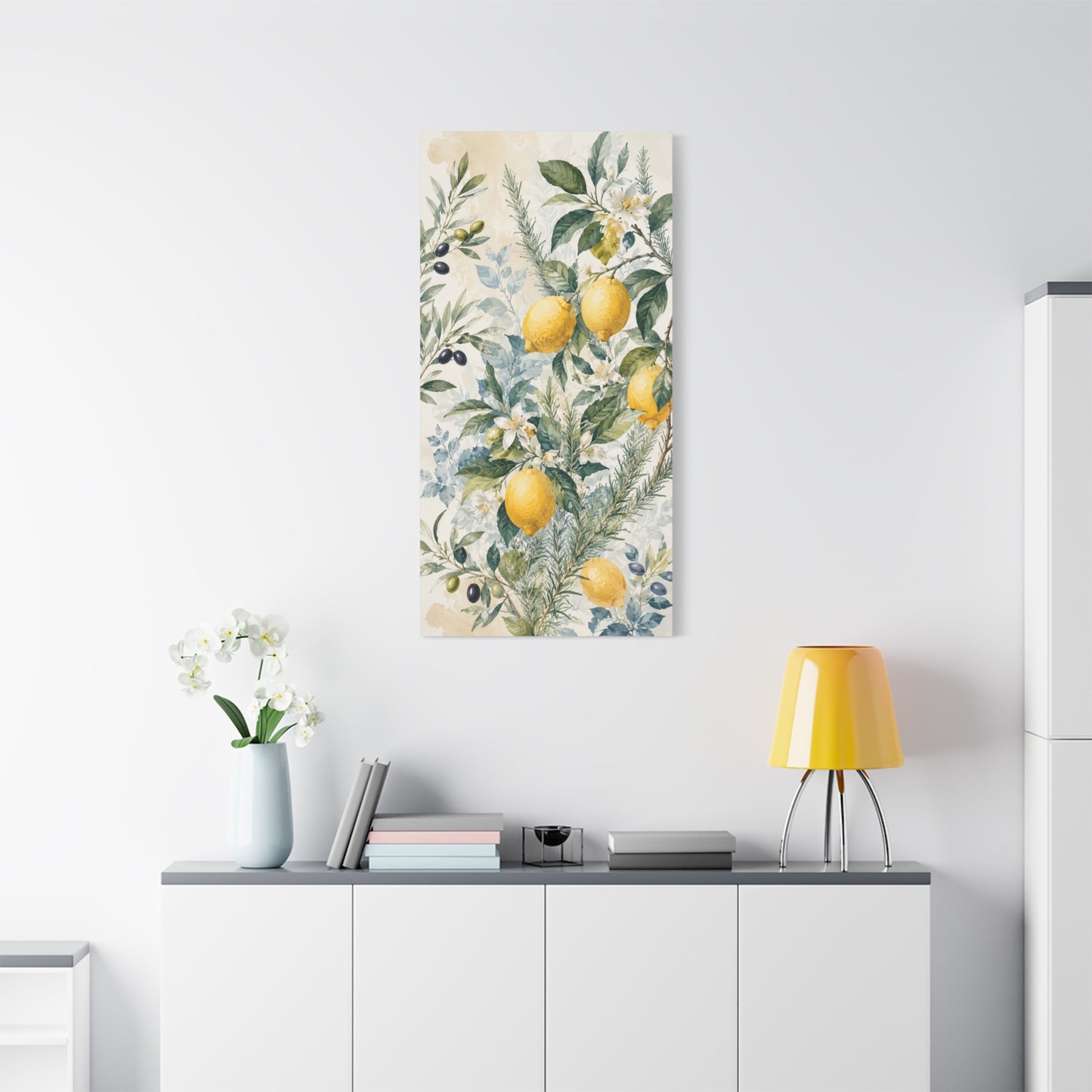Lemon Branch Matte Canvas Wall Art - Stretched 1.25"