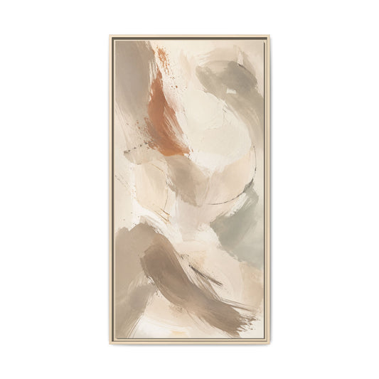 Abstract Neutral Brushstroke Framed Canvas Art
