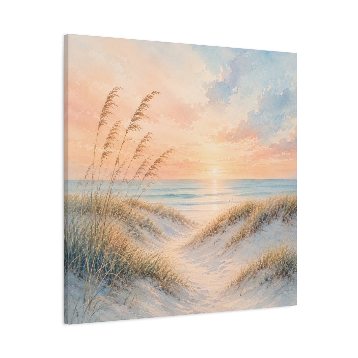 Coastal Sunrise Unframed Canvas Print - Matte Stretched Beach Dune Wall Art