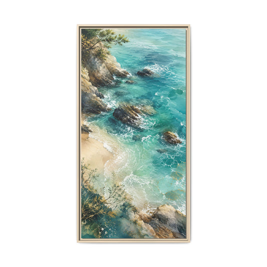 Coastal Seascape Matte Canvas Framed Art