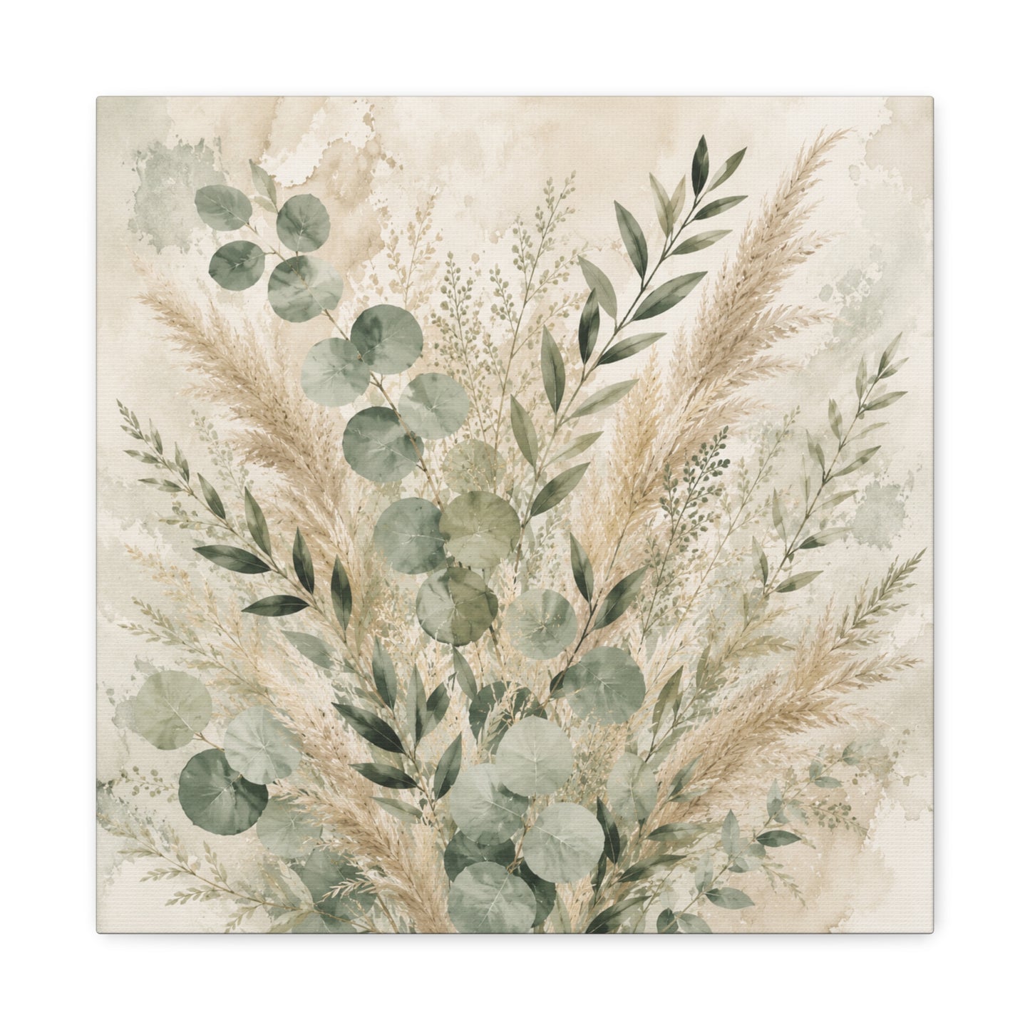 Botanical Eucalyptus Canvas Wall Art – Matte Stretched 1.25"