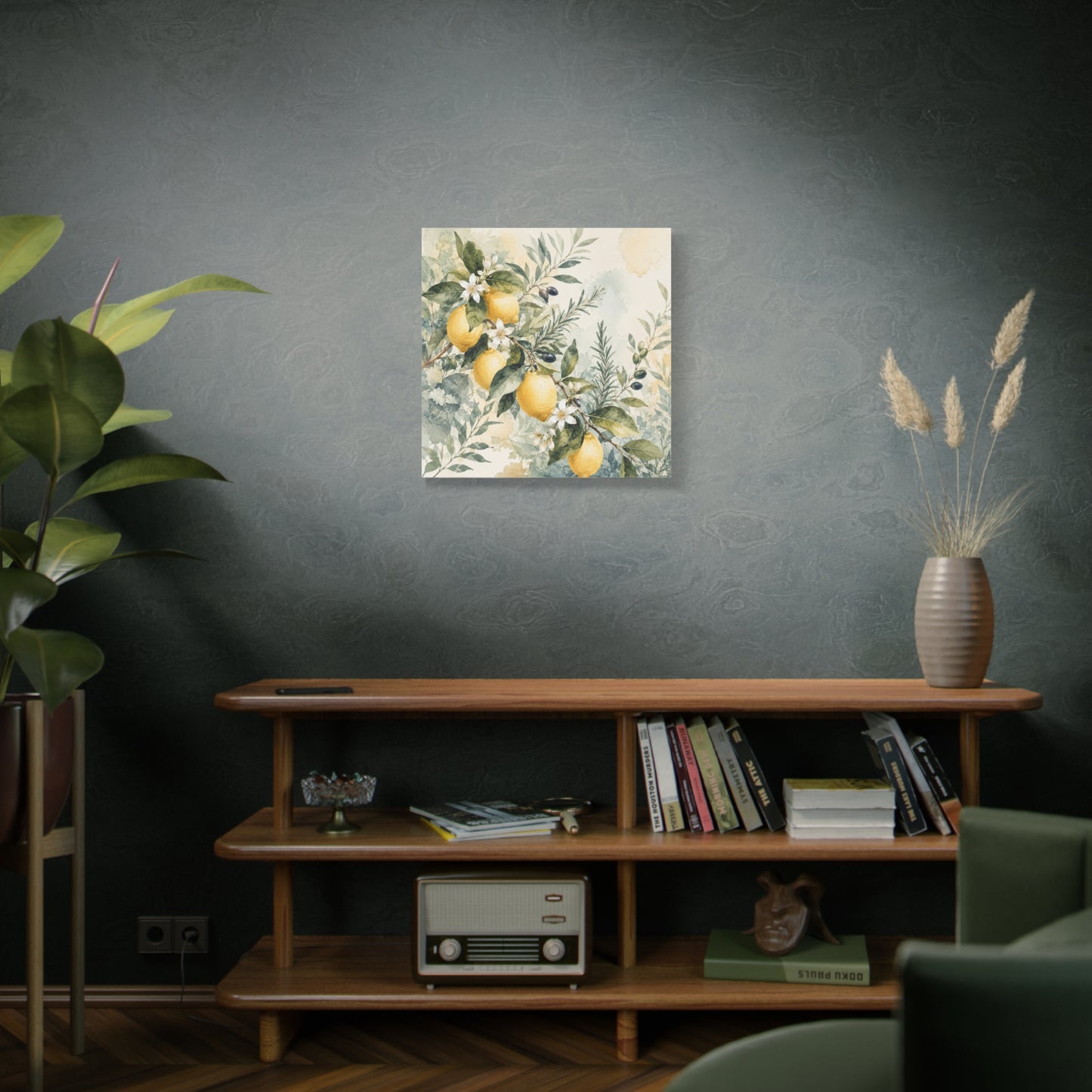 Lemon Branch Matte Canvas Wall Art - Stretched 1.25"